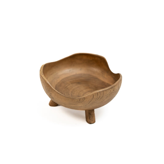Small Wood Standing Bowl