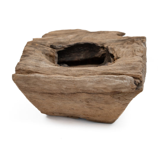 Rustic Square Wood Planter - Medium