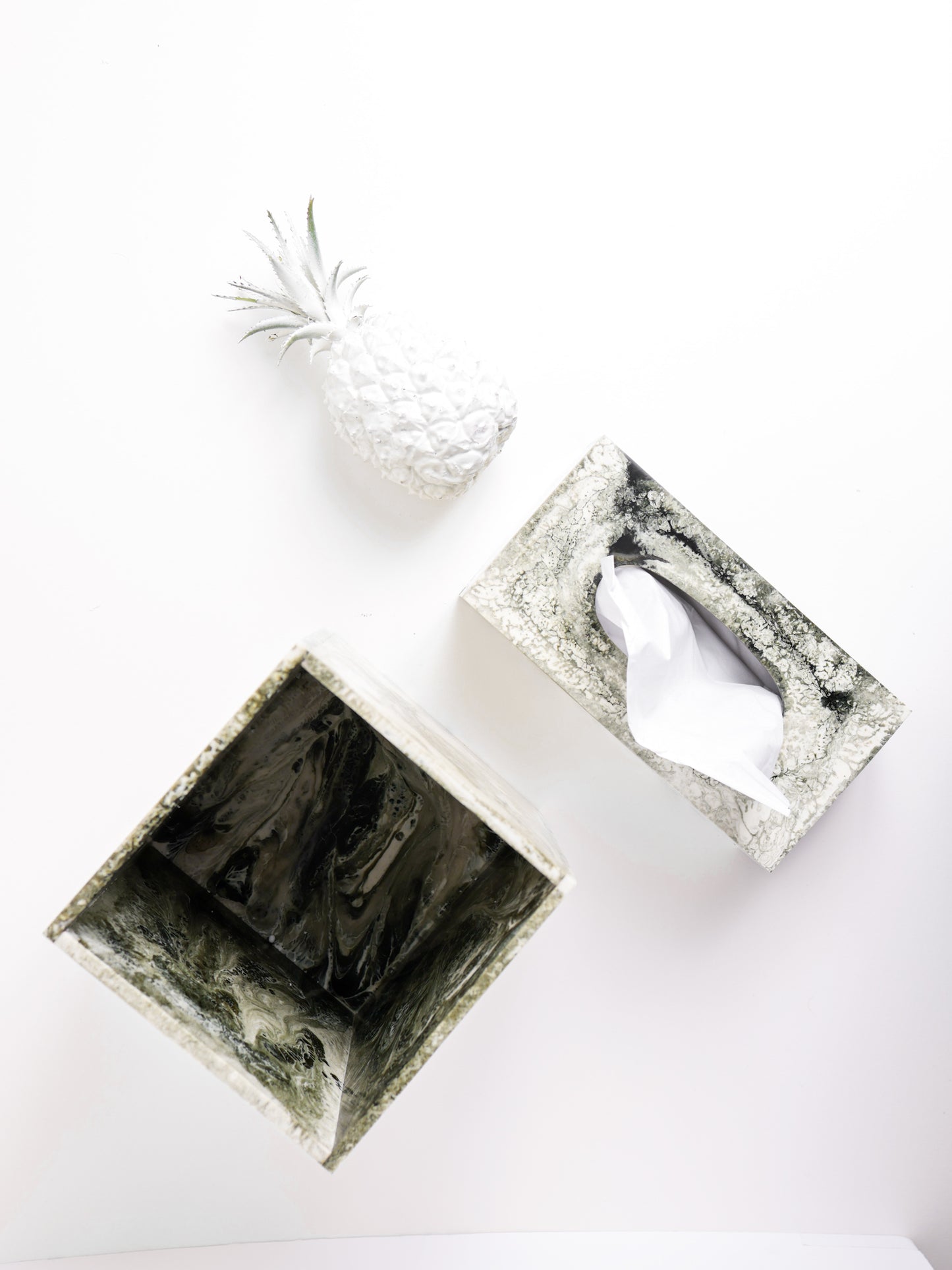 Beige Resin Tissue Box