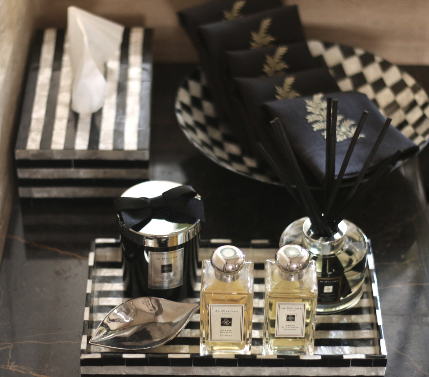 Black & White Stripes Tissue Box