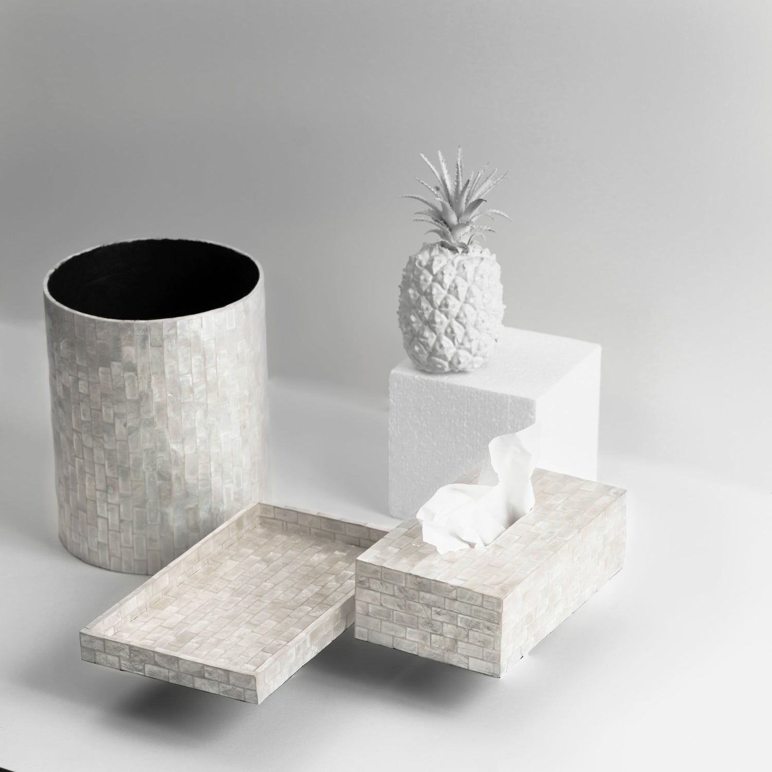 Tissue Boxes, Trash Bins & Matching Trays