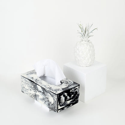 Black & White Resin Tissue Box