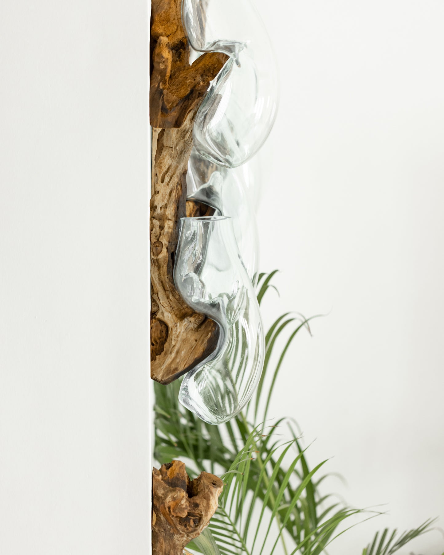 Hanging Wood x Glass Vase