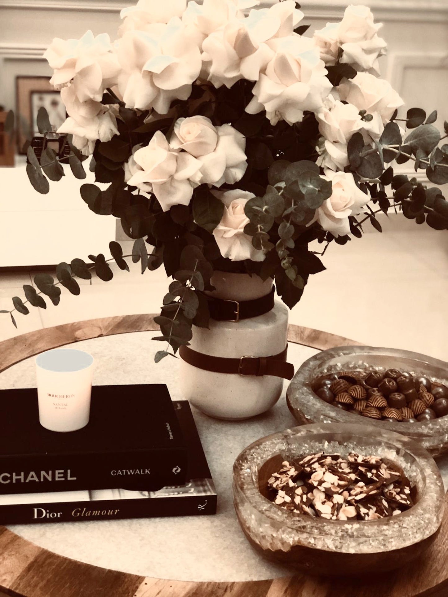 White Resin x Wood Bowl - Medium