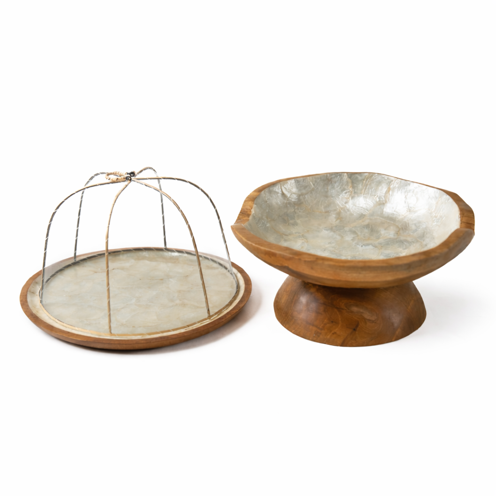 Wood x Shell Plate & Bowl - Set of 2