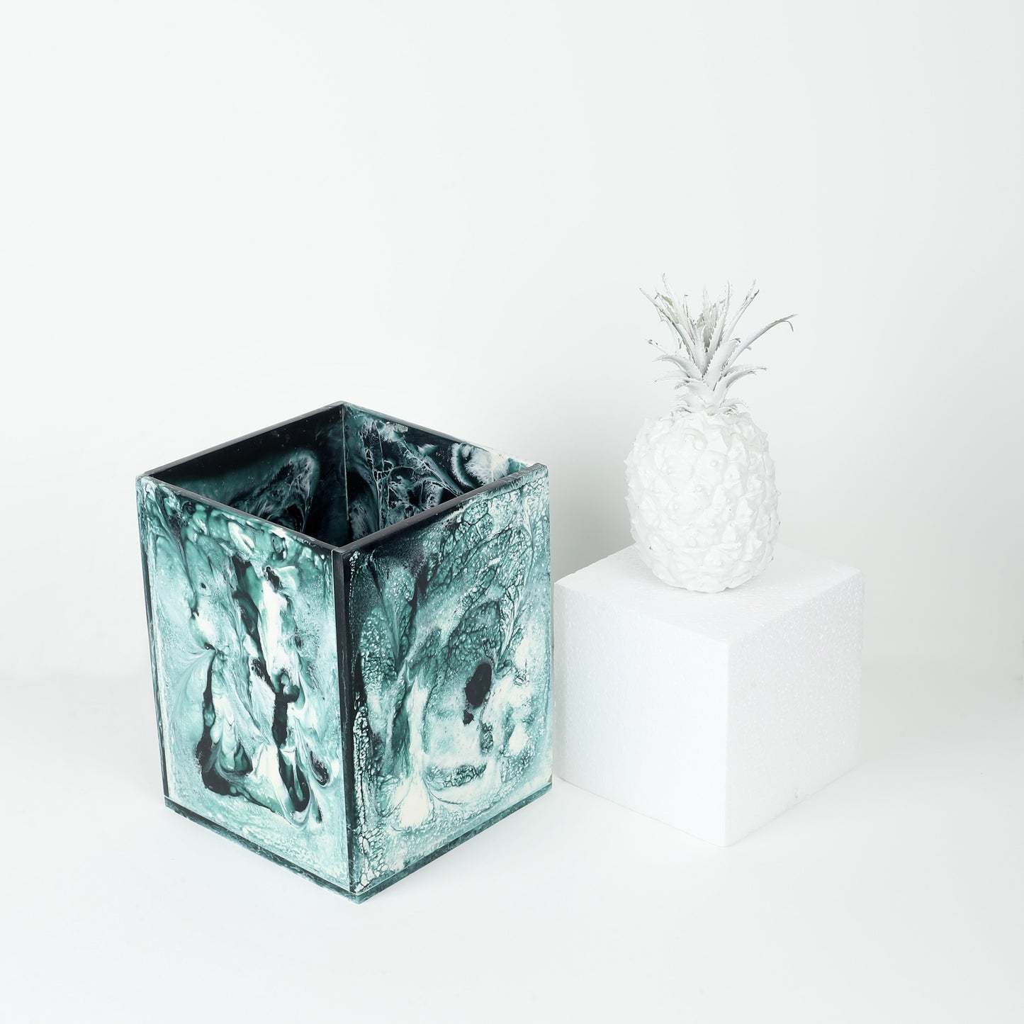 Green Resin Trash Bin