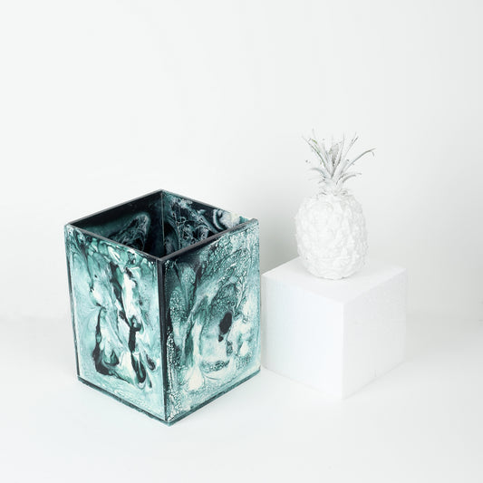 Green Resin Trash Bin