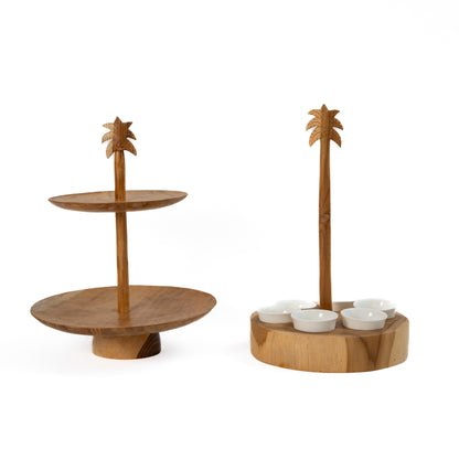 Palm Tree Wooden Standing Plate
