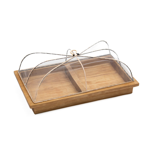 Divided Wood Platter with Cover