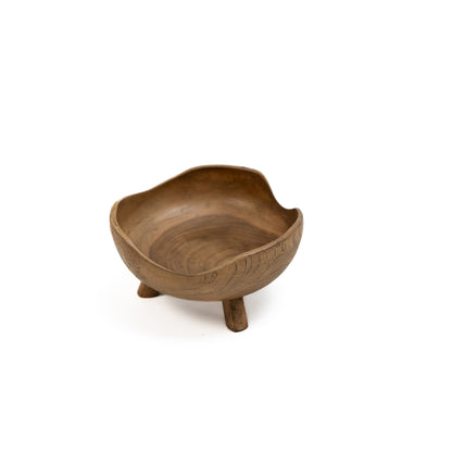 Small Wood Standing Bowl