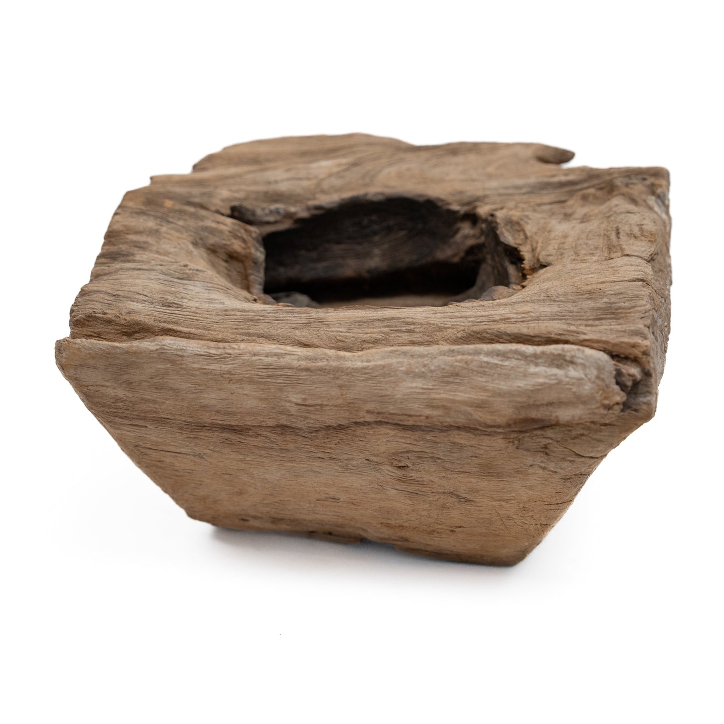 Rustic Square Wood Planter - Medium