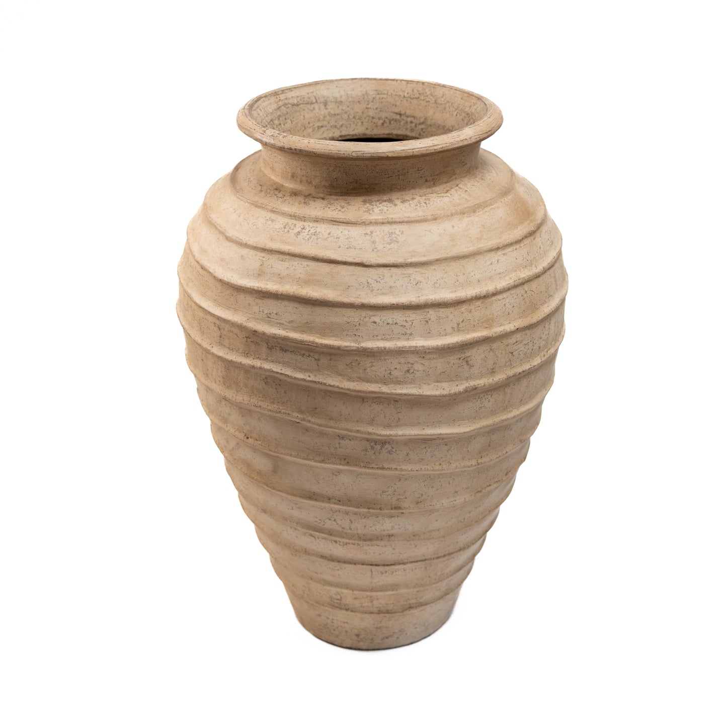 Ribbed Beige Planter