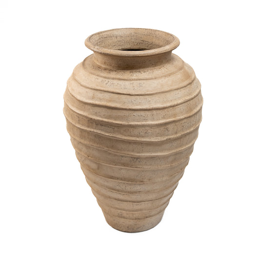 Ribbed Beige Planter