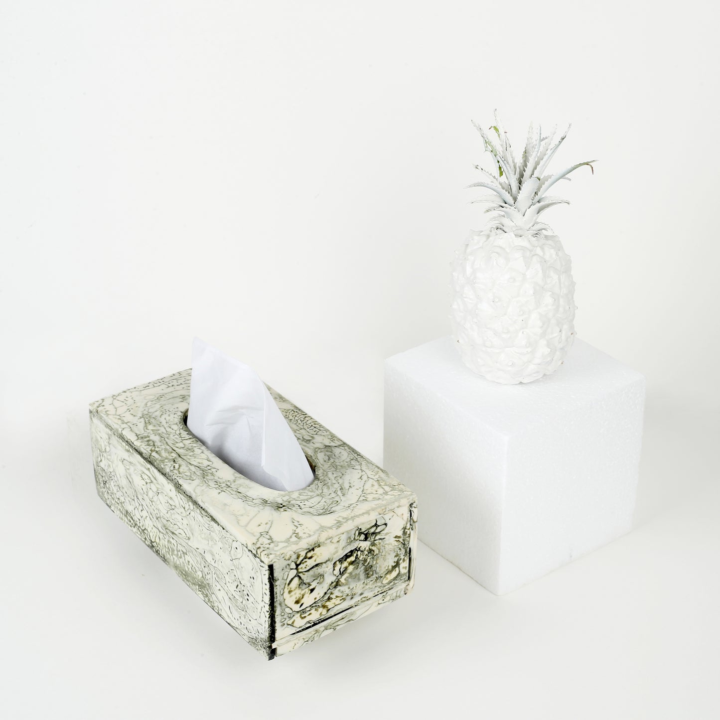 Beige Resin Tissue Box