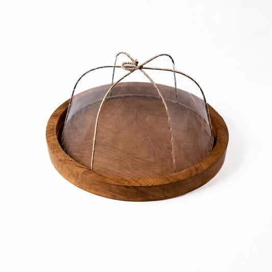 Round Wood Plate with Cover