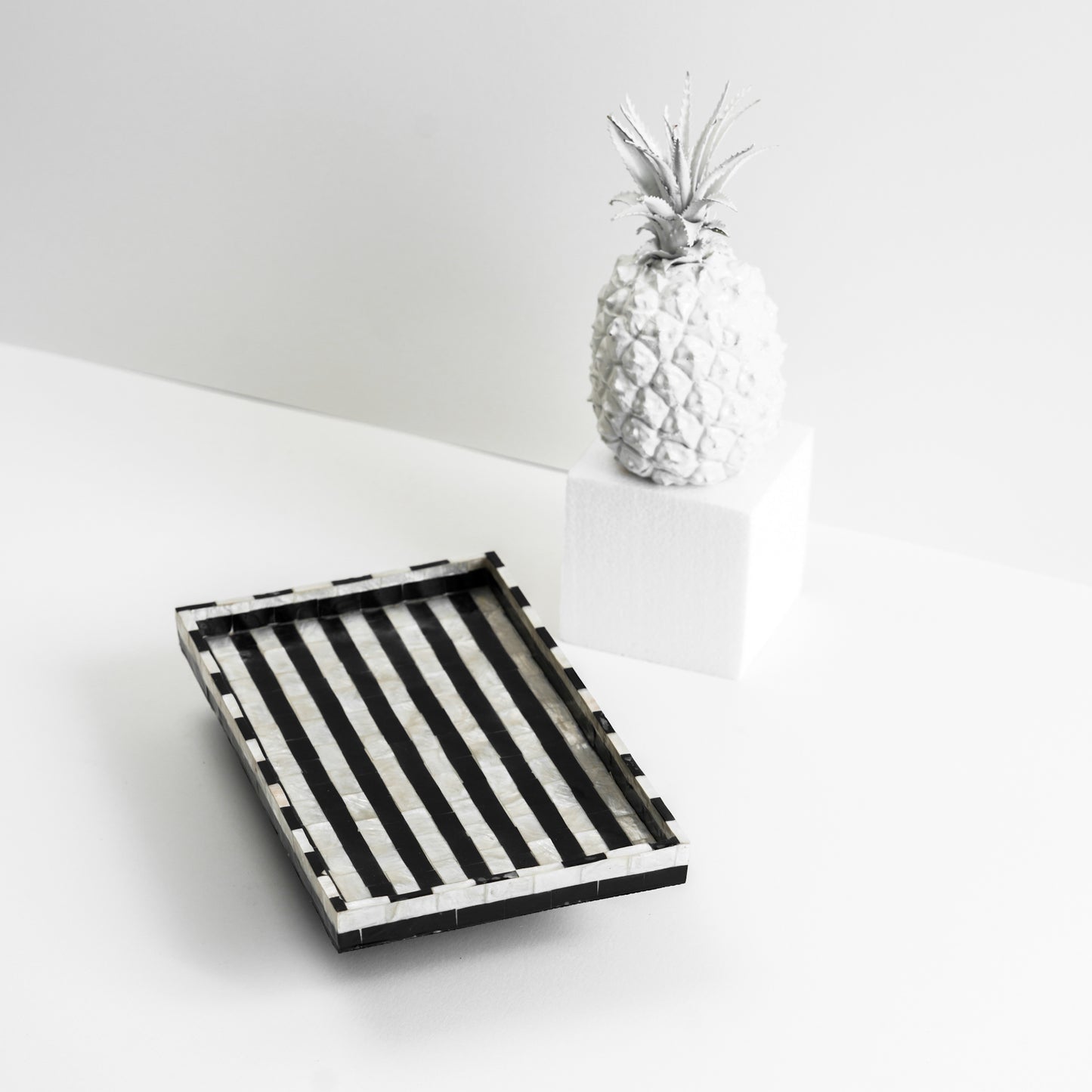Black & White Stripes Small Rectangular Tray