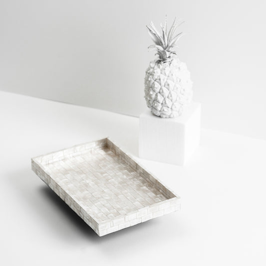 White Small Rectangular Tray