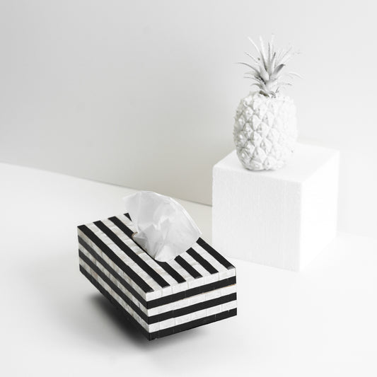 Black & White Stripes Tissue Box
