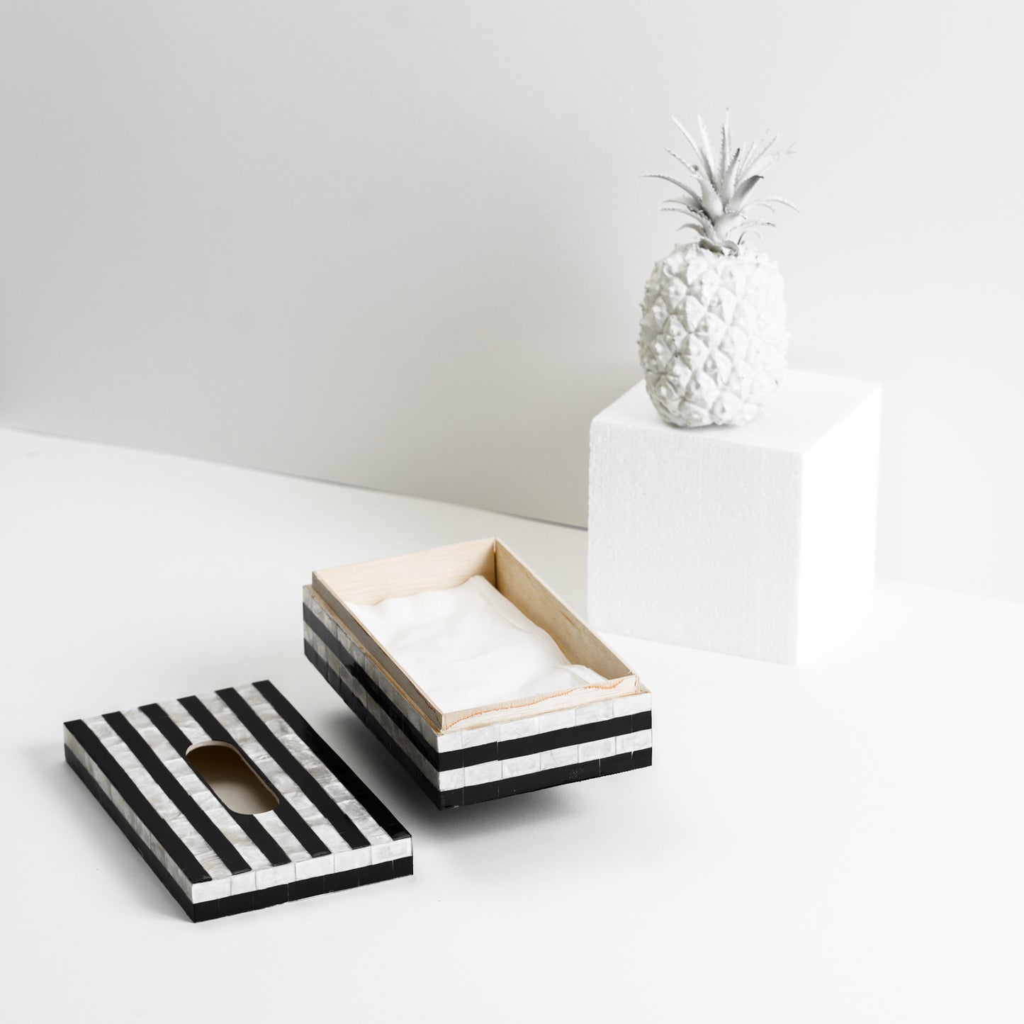 Black & White Stripes Tissue Box