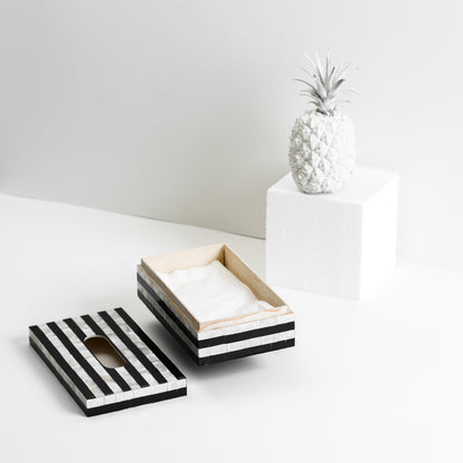Black & White Stripes Tissue Box