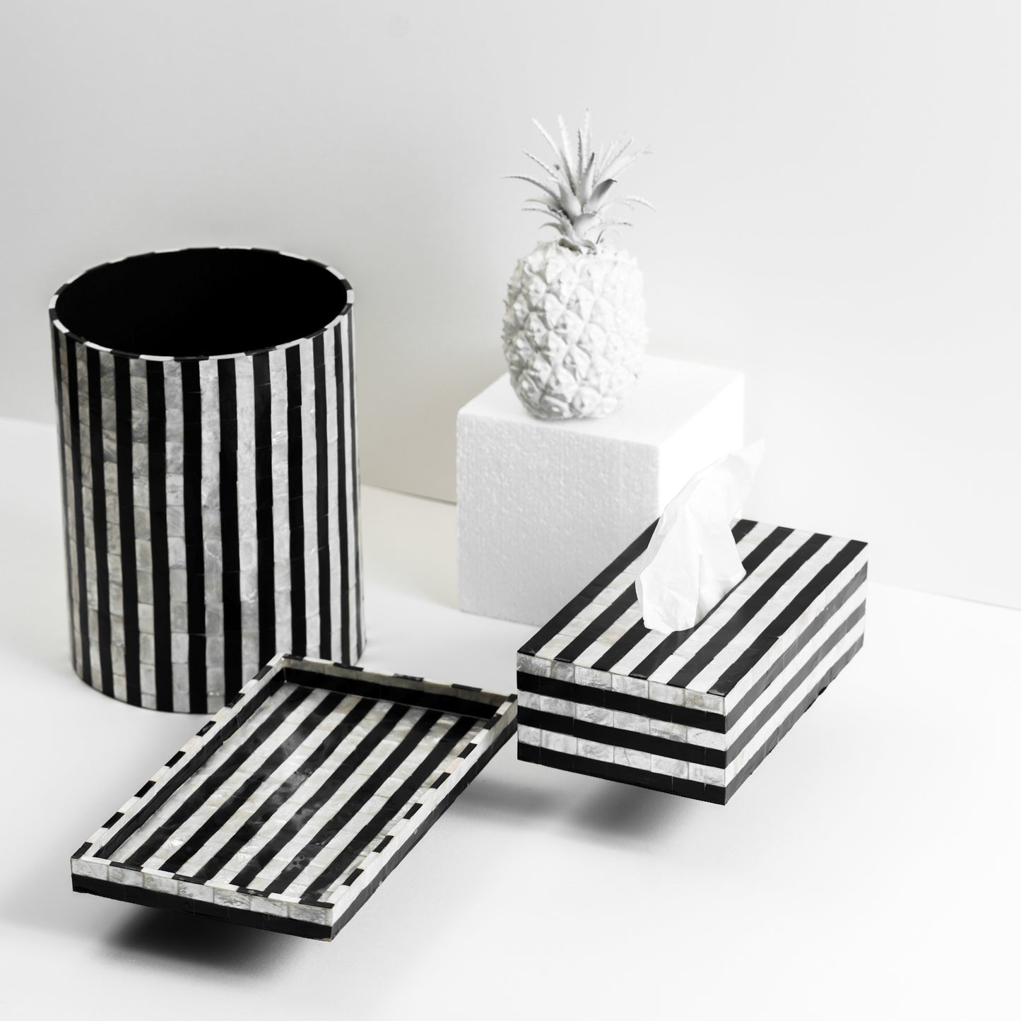 Black & White Stripes Tissue Box
