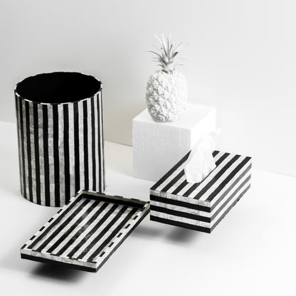 Black & White Stripes Tissue Box