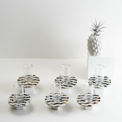 Grey & White Mother of Pearl Tea Set