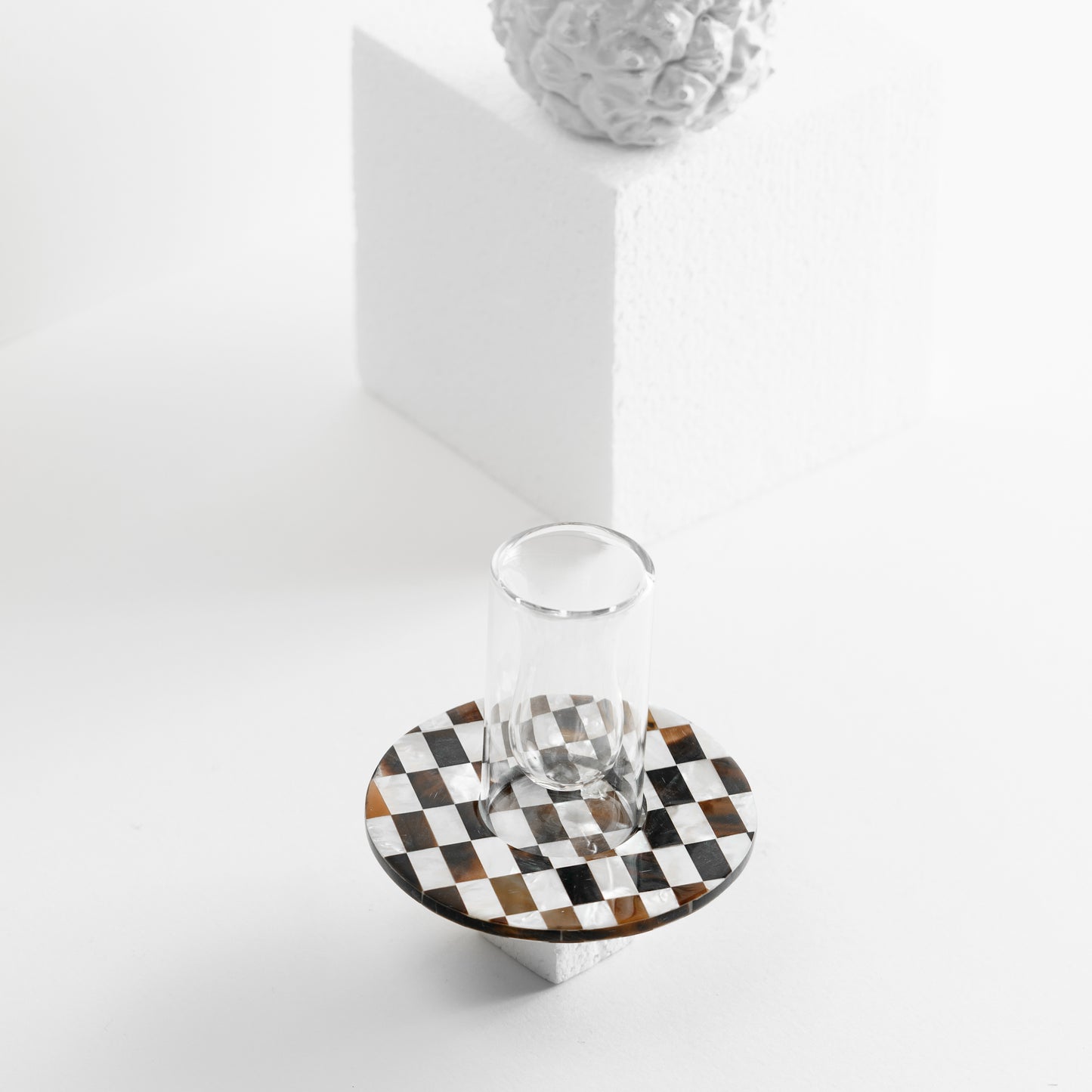 Brown & White Mother of Pearl Tea Set