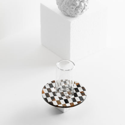 Brown & White Mother of Pearl Tea Set