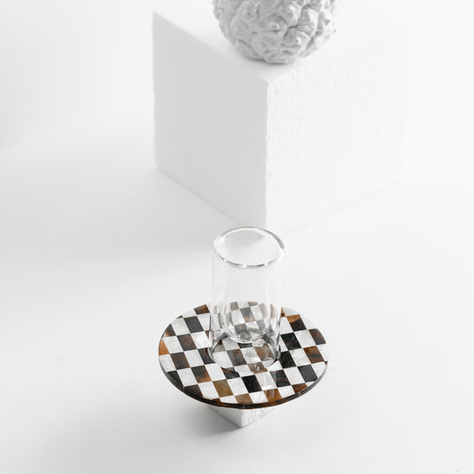 Brown & White Mother of Pearl Tea Set