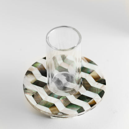 Grey & White Mother of Pearl Tea Set