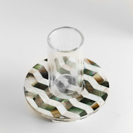 Grey & White Mother of Pearl Tea Set