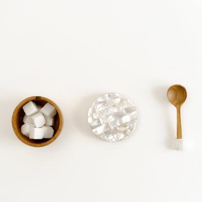 Mother of Pearl x Wood Tea Set & Sugar Container