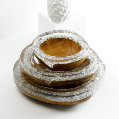 White Resin x Wood Bowl - Medium