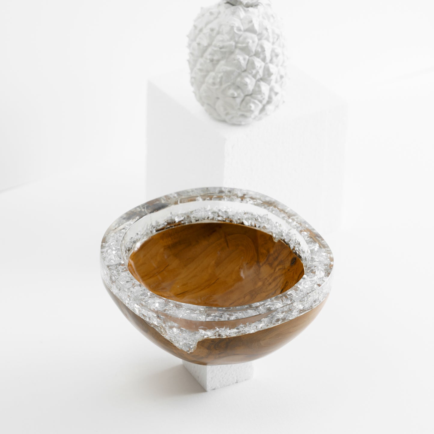 White Resin x Wood Bowl - Small