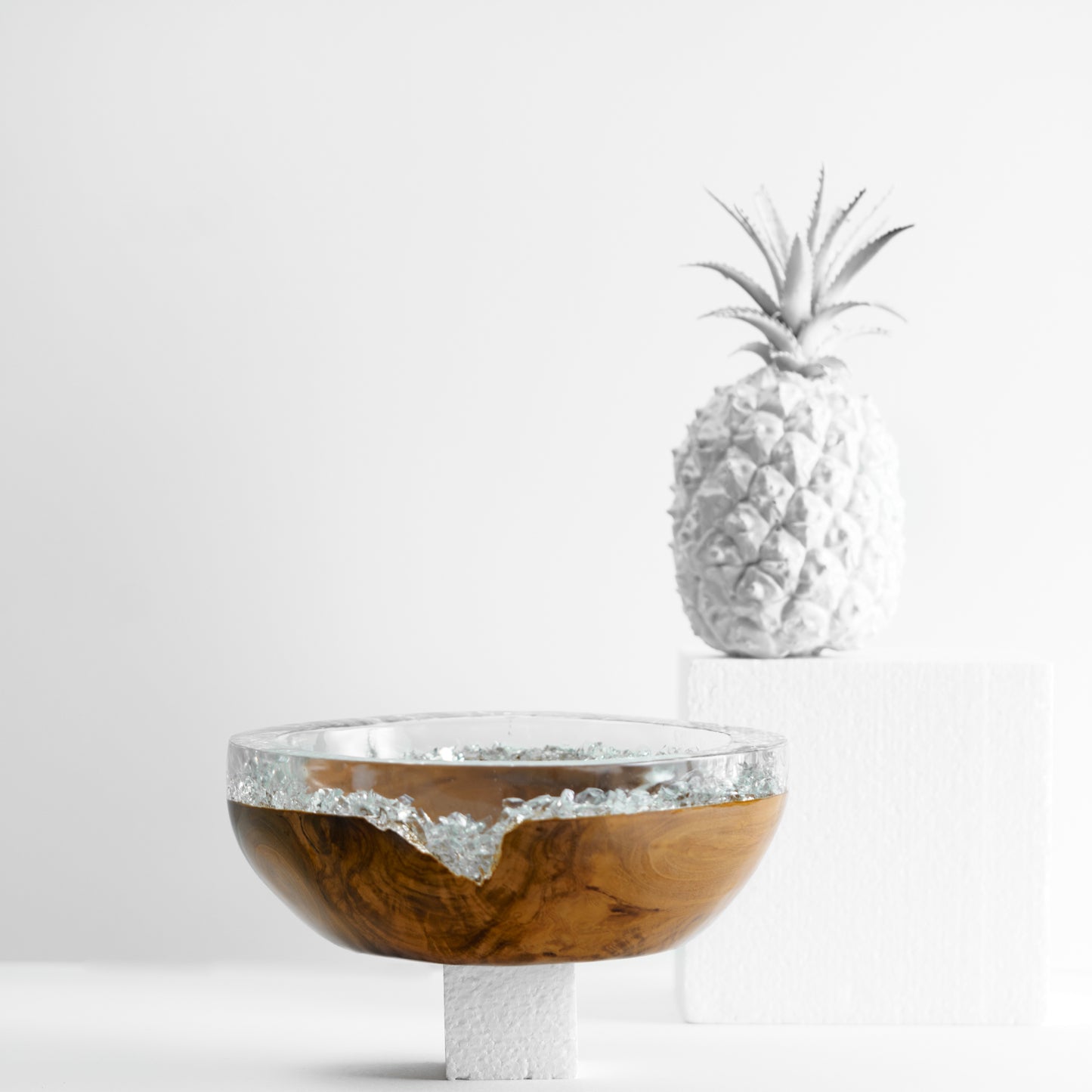 White Resin x Wood Bowl - Small