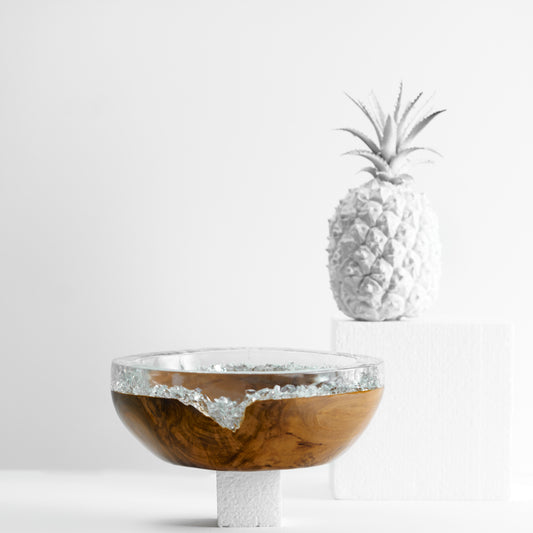 White Resin x Wood Bowl - Small