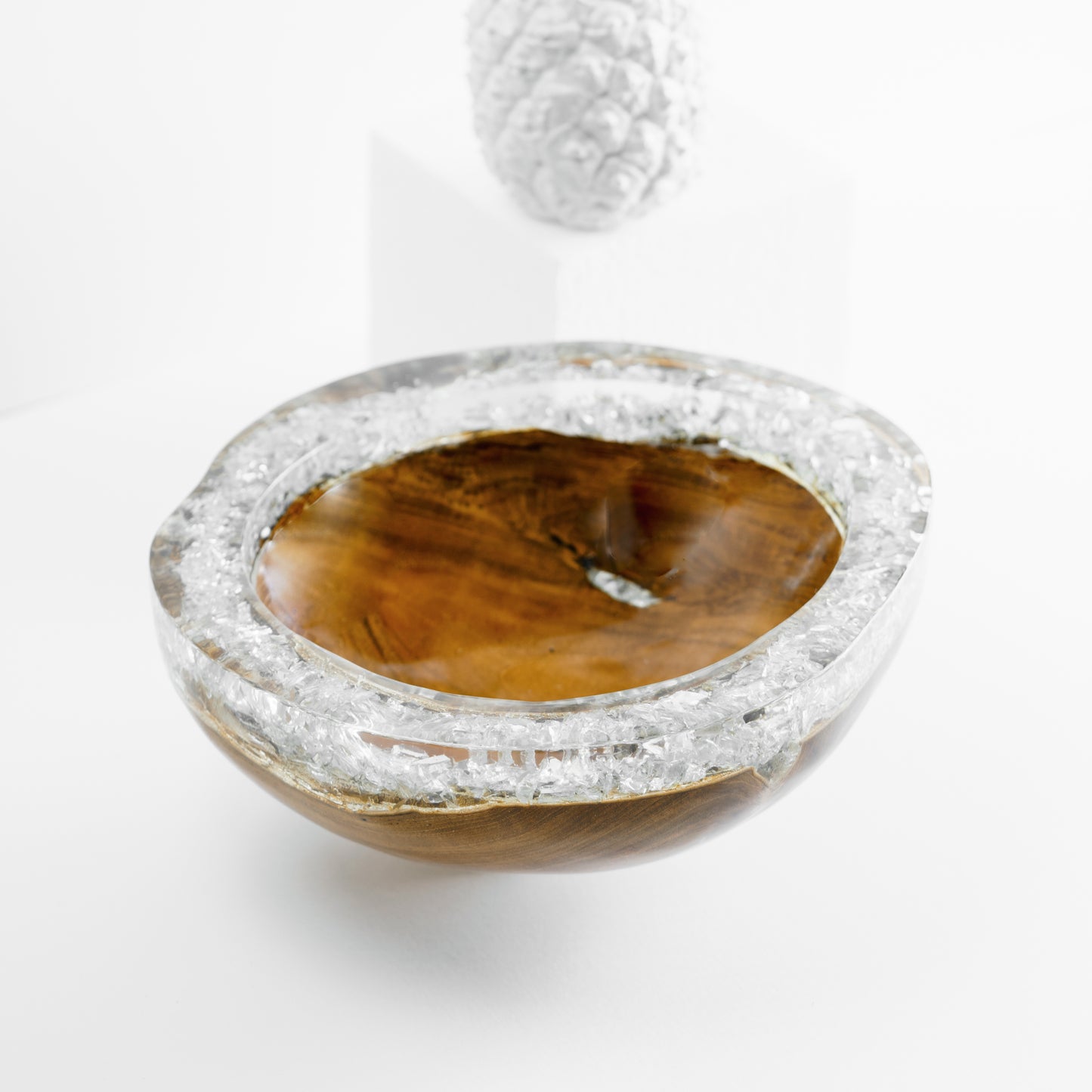 White Resin x Wood Bowl - Medium