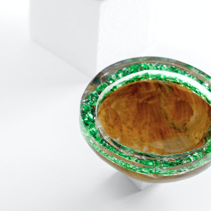 Green Resin x Wood Bowl - Small