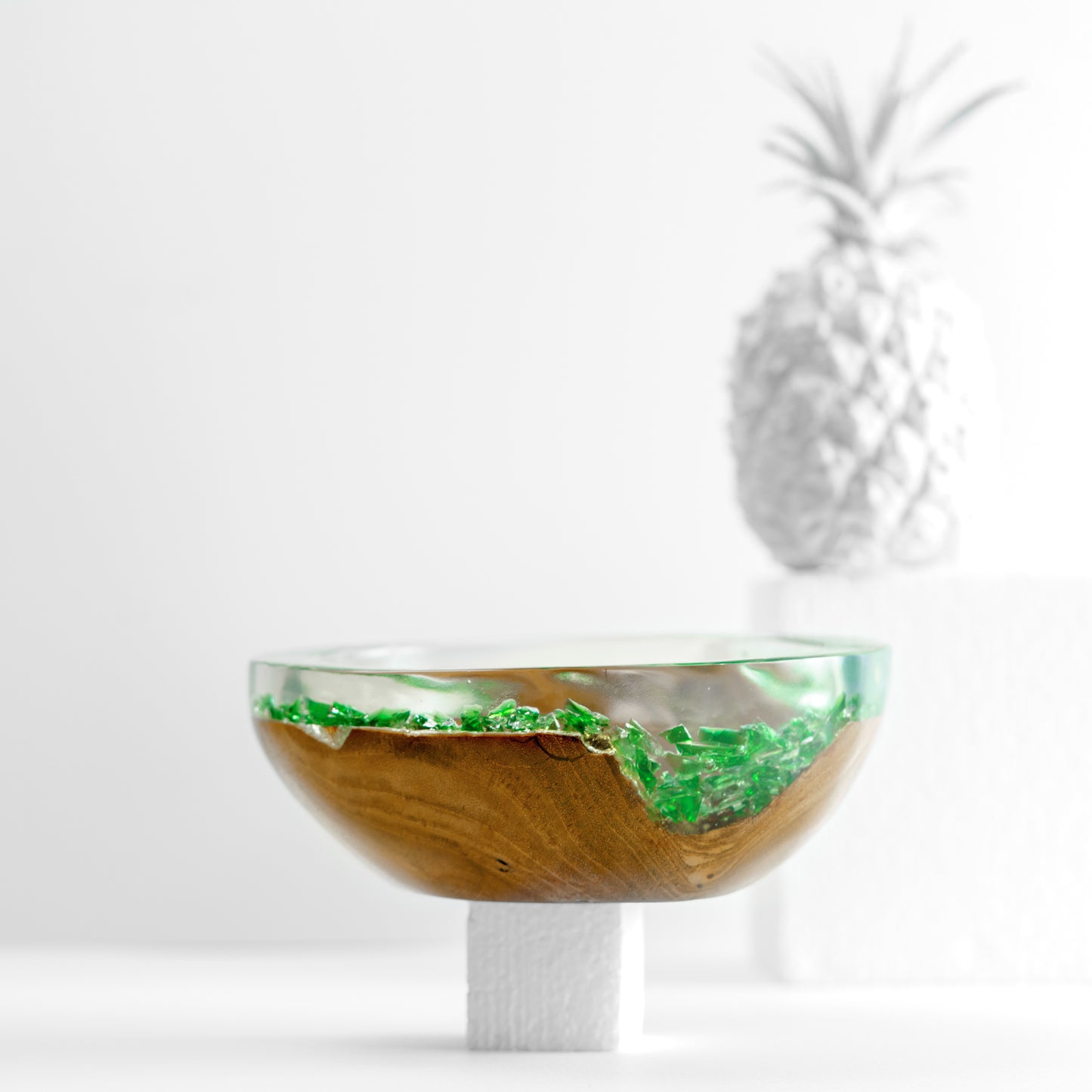 Green Resin x Wood Bowl - Small