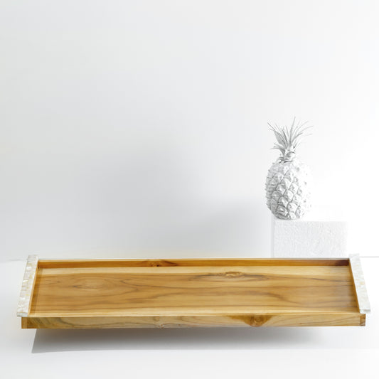 Mother of Pearl x Wood Long Large Tray