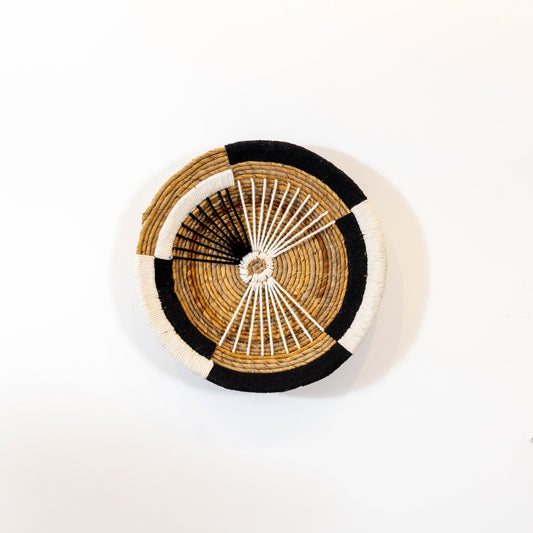 Handmade Rattan Wall Decor in Black & White - Small