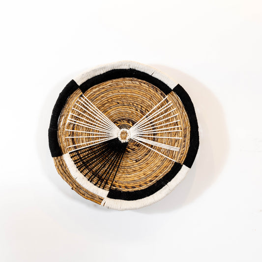 Handmade Rattan Wall Decor in Black & White - Medium