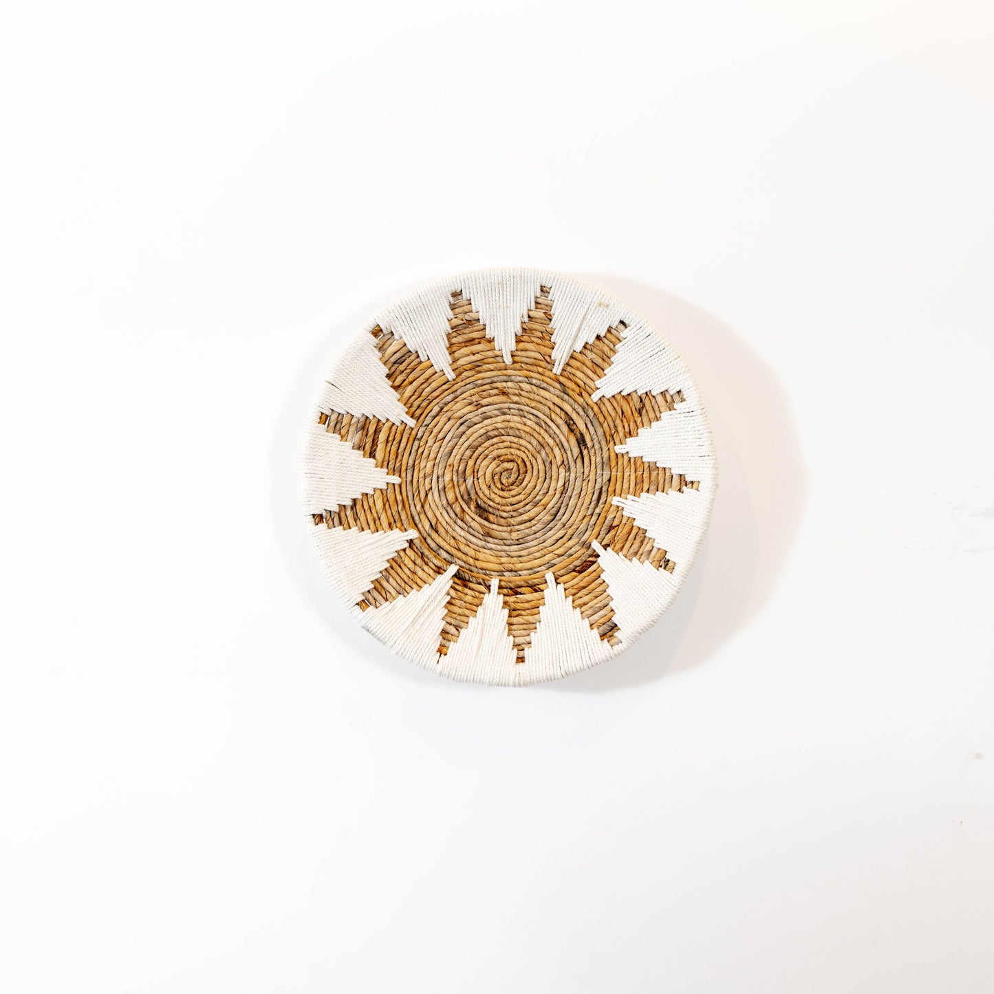 Handmade Rattan Wall Decor in White - Small