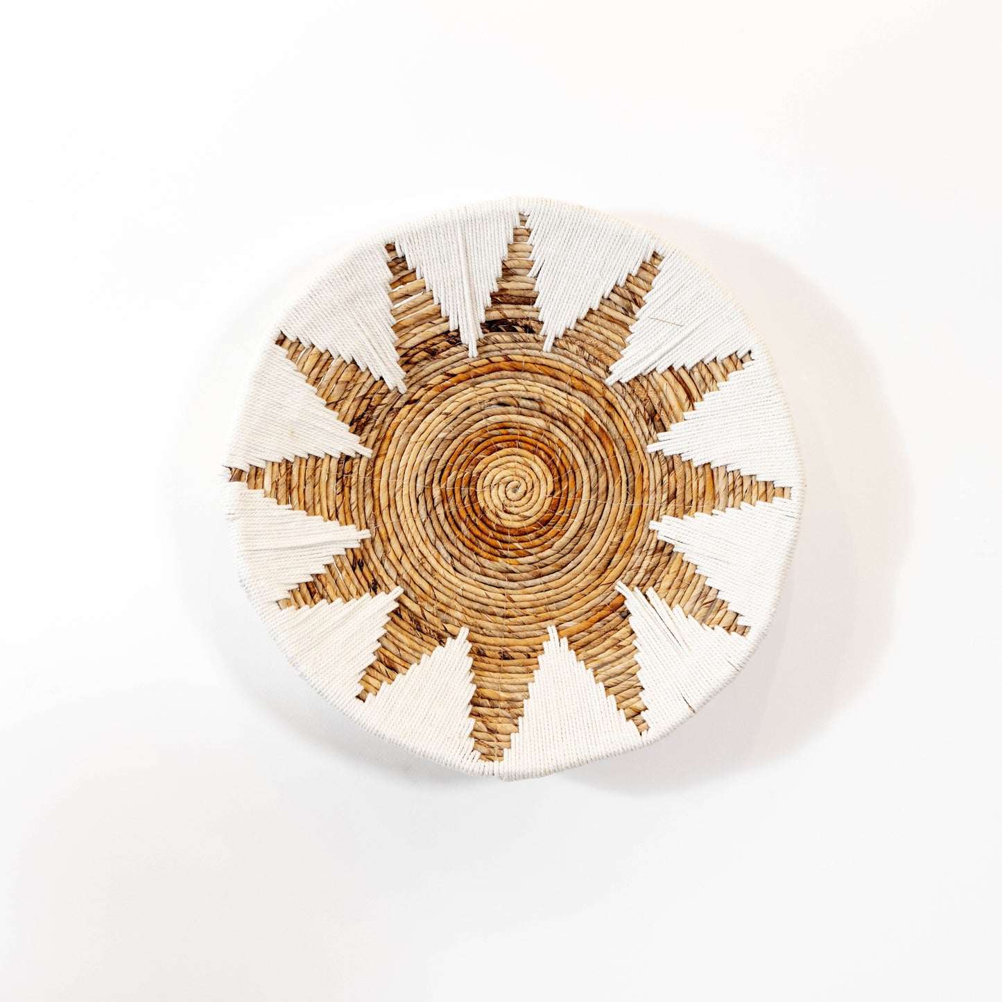 Handmade Rattan Wall Decor in White - Medium