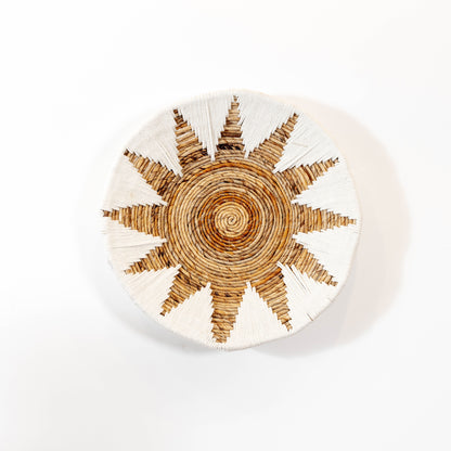 Handmade Rattan Wall Decor in White - Medium