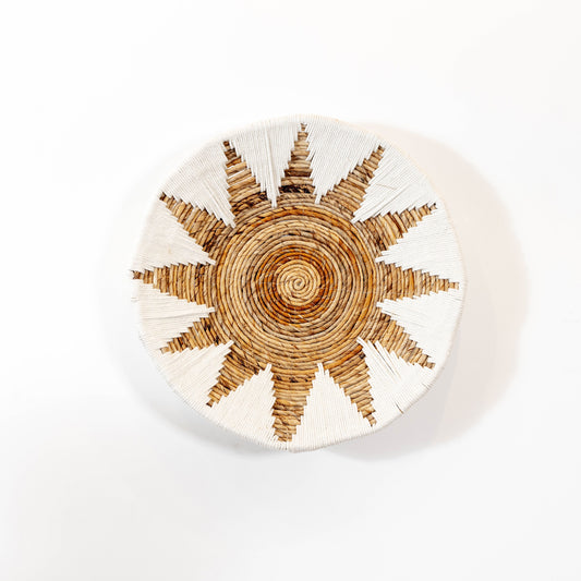 Handmade Rattan Wall Decor in White - Medium