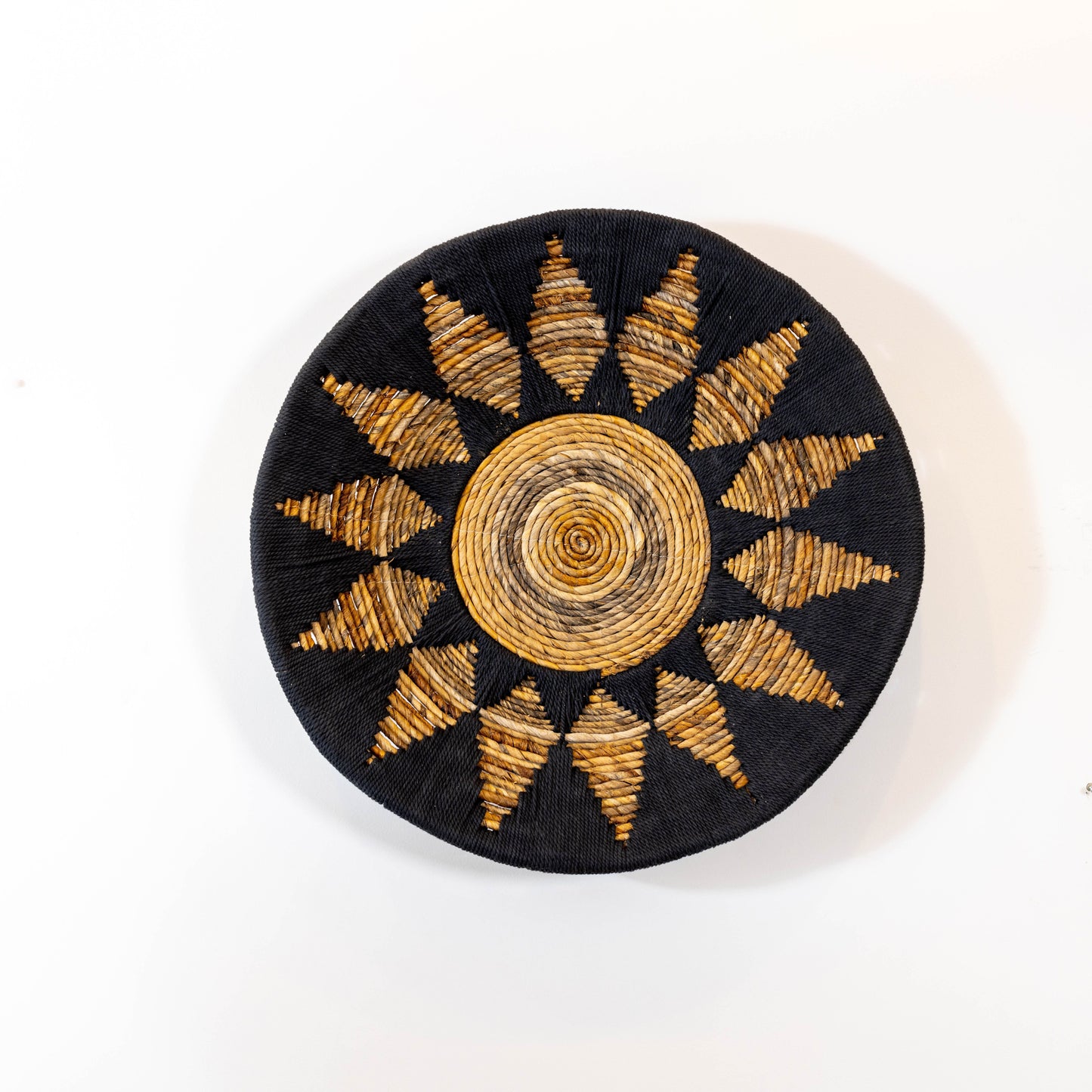 Handmade Rattan Wall Decor in Black - Large