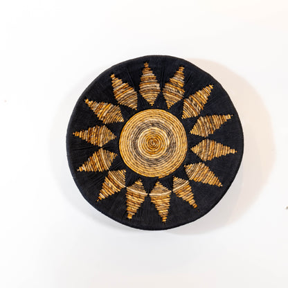 Handmade Rattan Wall Decor in Black - Large