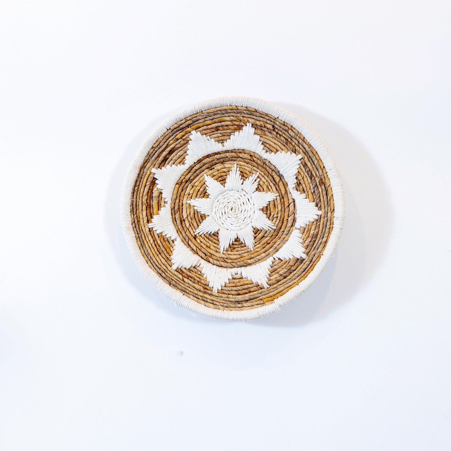 Handmade Rattan Wall Decor in Mixed White - Small